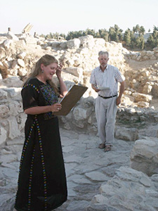 Megan Owens, MC for the 2004 `Umayri Talent Show; David Hopkins Joins in One of the Songs