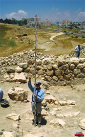Gary Huffaker at the stadia rod