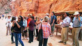 Petra - Umayri group waiting to enter the Treasury